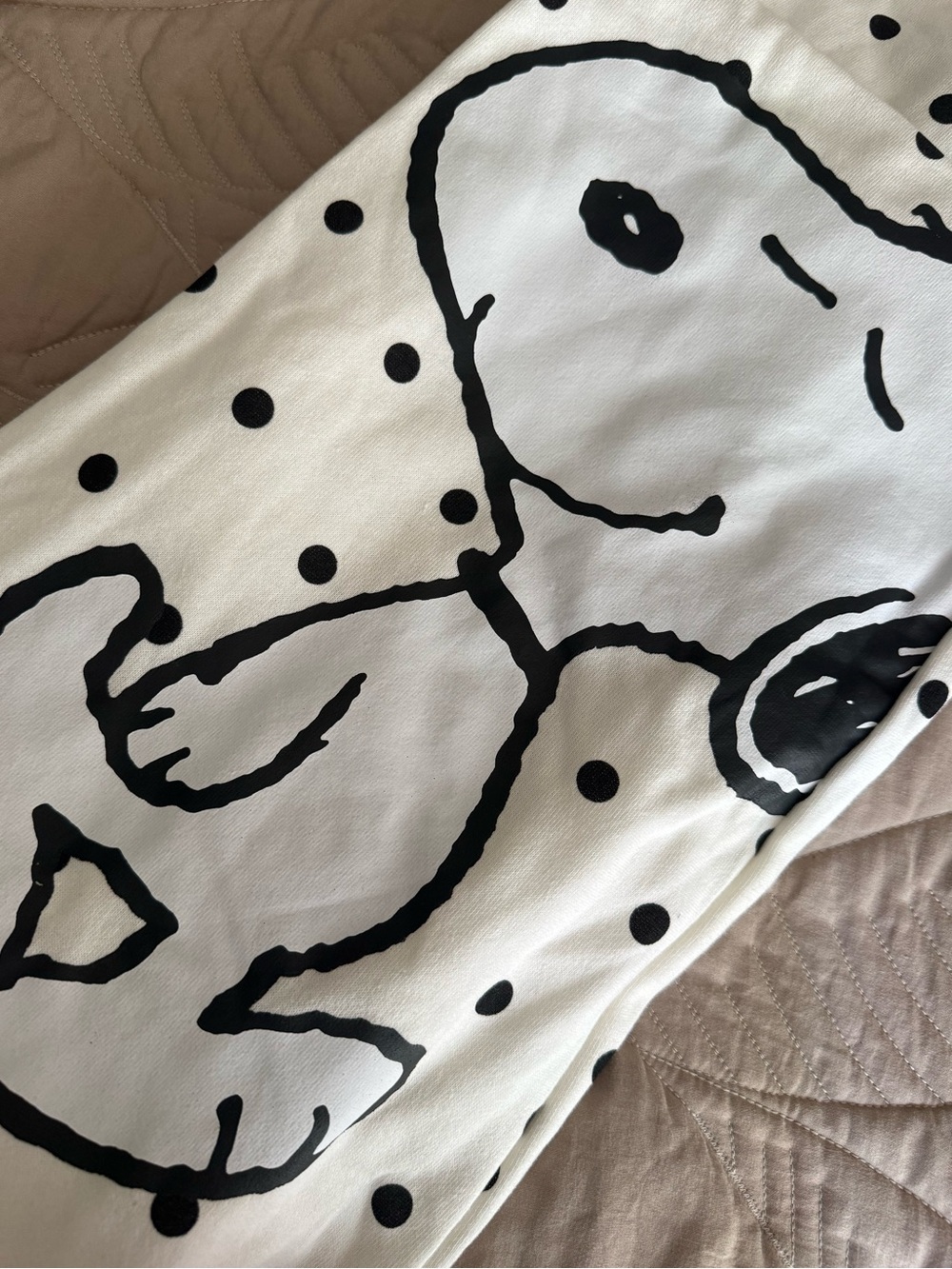 Peanuts White Polka Dot Snoopy wide leg sweatpants - Picture 5 of 5